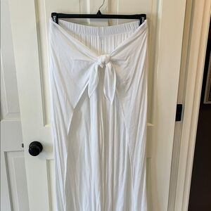 Palazzo beach coverup pants with tie front overlay
